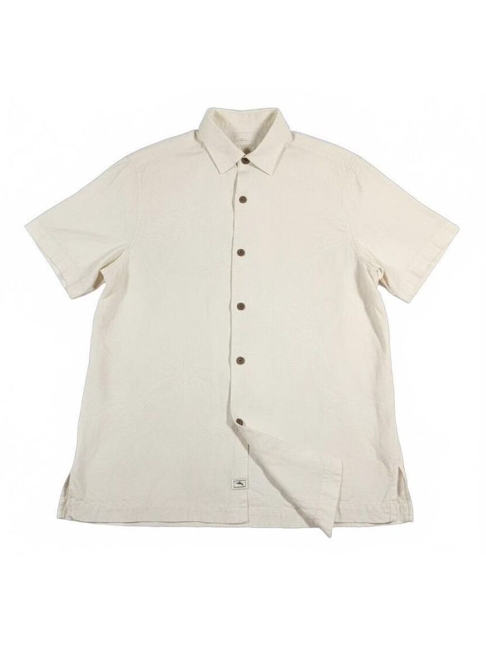 Tommy Bahama Men's Cream Short Sleeve Button-Up Shirt M/M